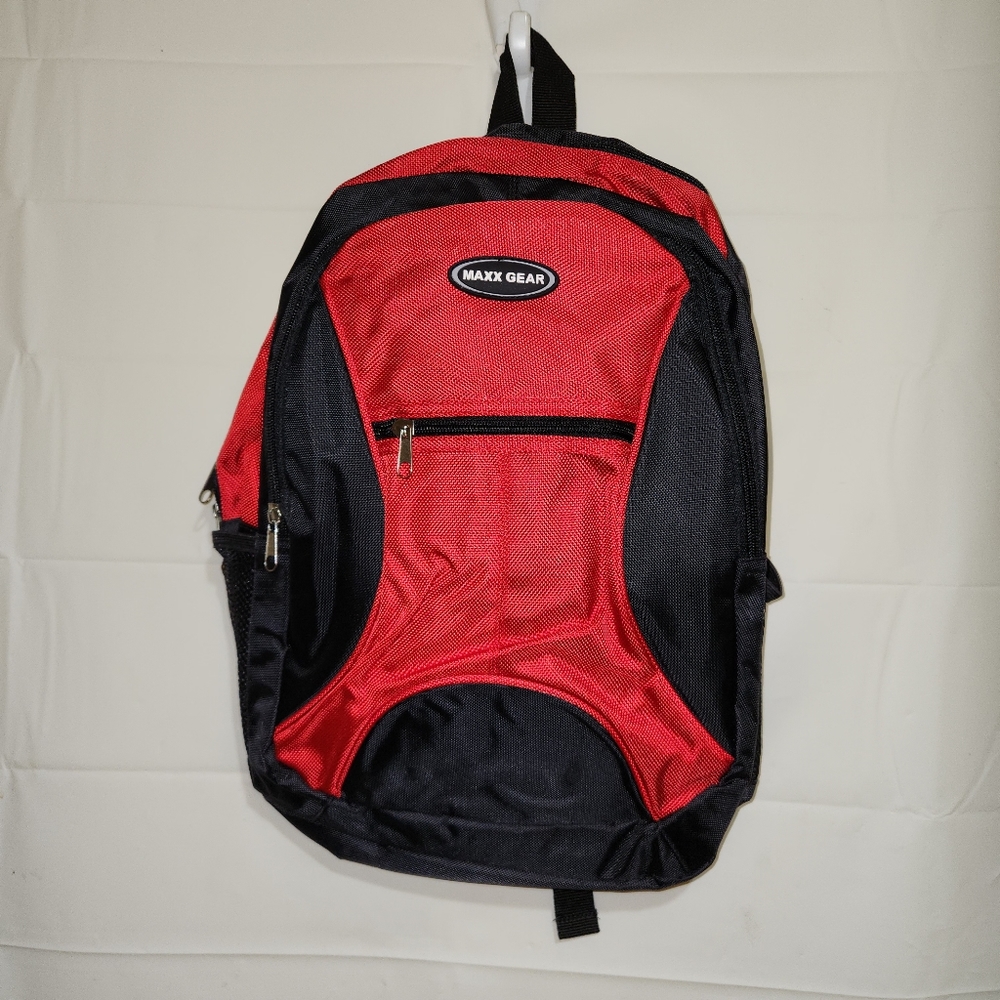 Maxx Gear American Travel Gear Red And Black Backpack Multi Compartments